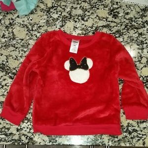 Minnie Mouse Red Fuzzy Sweater
